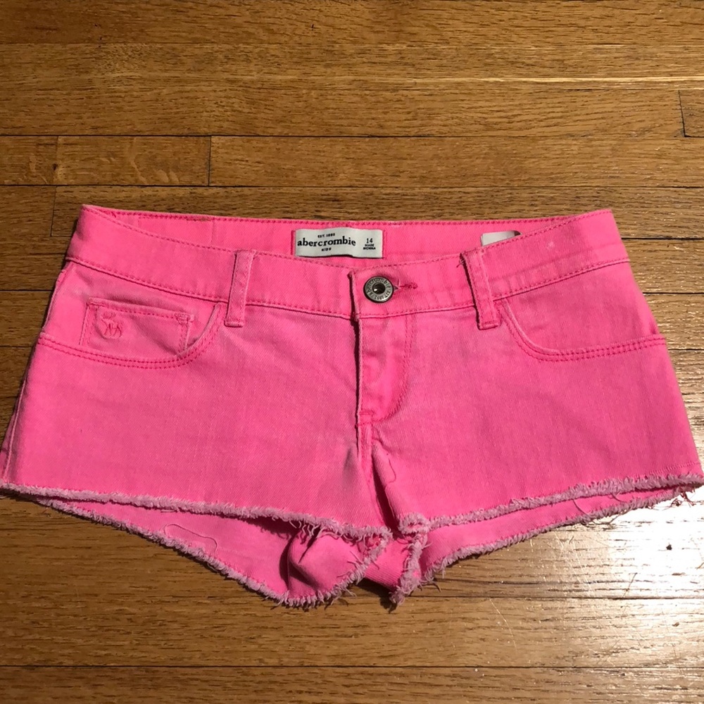 Bright fluorescent pink shorts